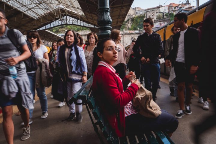 Waiting for the train